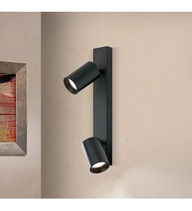 mylights led aplikve avize   ikili led avize led spot panasonıc ampullü  gün ışı ampullü (Siyah)