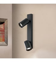 mylights led aplikve avize   ikili led avize led spot panasonıc ampullü  gün ışı ampullü (Siyah)