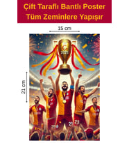 Kupa 2025 Poster, Çift Taraflı Bantlı, Tüm Zeminlere Yapışır, (15 x 21 cm).