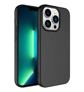 Vendas iPhone 14 Pro Uyumlu (14 Pro) Bisoft Serisi Soft Yumuşak Rubber Silikon Kılıf + 5D Cam Ekran Koruyucu (Siyah)