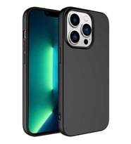 Vendas iPhone 14 Pro Uyumlu (14 Pro) Bisoft Serisi Soft Yumuşak Rubber Silikon Kılıf + 5D Cam Ekran Koruyucu (Siyah)
