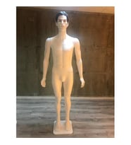 Vitrin Mankeni Erkek Plastik Boy Mankeni Makyajlı Beyaz Tablalı (Vitrin RAF)