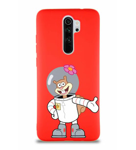 Xiaomi Redmi Note 8 Pro Soft Premier Kapak Sandy Tasarımlı Silikon Kılıf - Kırmızı (Şeffaf)