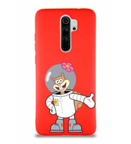 Xiaomi Redmi Note 8 Pro Soft Premier Kapak Sandy Tasarımlı Silikon Kılıf - Kırmızı (Şeffaf)