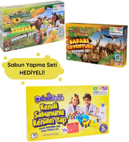 Nikola Tesla STEM 3’lü Keşif Seti – Safari & Çiftlik + Sabun Yapma Set HEDİYELİ! DIY Modelleme Aktivite Seti (Sarı)