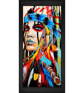 Kadın Motifli Kanvas Tablo 50 x 70 cm Siyah Çerçeve