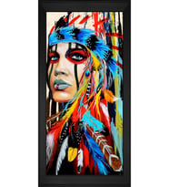 Kadın Motifli Kanvas Tablo 50 x 70 cm Siyah Çerçeve