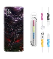 INFINIX Note 11 Pro Note 10 Hot 9 Play Kılıf Kablo Koruma Spiral Silikon Dark Deer 1786