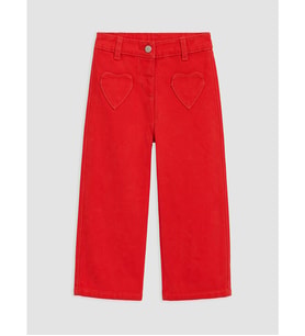 LCW baby Kırmızı Kalp Cepli Kız Çocuk Jean Pantolon
