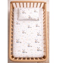 %100 Pamuk Lastikli Bebek Çarşafı + Yastık Kılıfı Park Yatak 60x120 70x110 70x120 Uyumlu