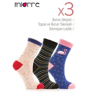 Miorre 3lü Bayan Soket Çorabı-269 (Çok Renkli-Multı)
