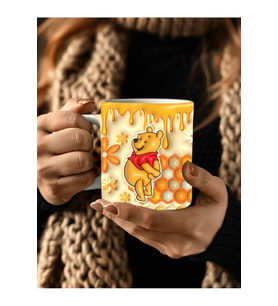 Winnie the Pooh - Kaplan Tigger - İyor - Piglet Baskılı 3D Tasarım Seramik Kupa Mug (01)