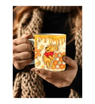 Winnie the Pooh - Kaplan Tigger - İyor - Piglet Baskılı 3D Tasarım Seramik Kupa Mug (01)