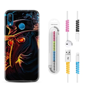 Huawei P20 Lite Mate 10 20 Lite Pro P40 Lite KılıfKablo Koruma Spiral Silikon Karga 1616