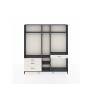 Arges Dolap 7 Raflı 4 Çekmeceli 3 Askılı 220x30x243 Antrasit-Antrasit/Aytaşı