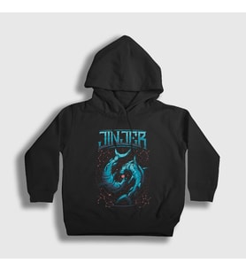 Presmono Unisex Çocuk Siyah Hammerhead Jinjer Kapüşonlu Sweatshirt 160857tt