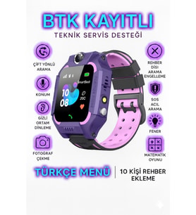 Çocuklar İçin Kameralı, Sim Kartlı, Imei Kayıtlı Akıllı Takip Saati