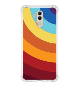 PrintiFy Huawei Mate 20 Lite Uyumlu Köşe Korumalı Renk Cümbüşü A Tasarımlı Şeffaf Silikon Kılıf