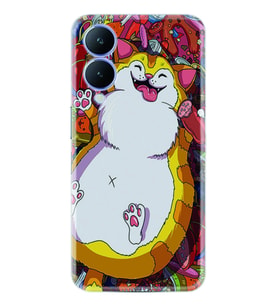 Vivo Y17S Kılıf Silikon Desen Özel Seri Tombul Kedi 1739