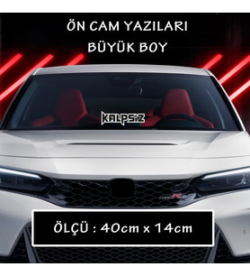 KALPSİZ türkçe ön arka cam uyumlu sticker yazı - Büyük boy spor tuning modifiye etiket