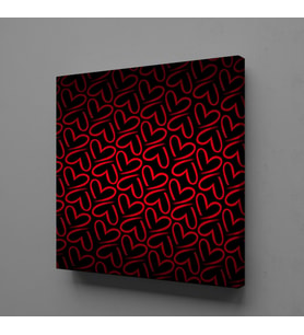 KIRMIZI KALP KANVAS TABLO 200x200cm