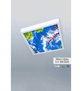 1x1-tekli-60x60-tavana Yapışık Led Panel-54w-sıva Üstü Avize-kolay Montaj-baharlı- Led