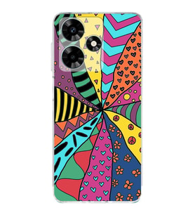 PrintiFy İnfinix Hot 30i ile Uyumlu Retro Color 4  Kamera Korumalı Şeffaf  Kılıf