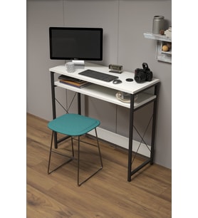 Çalışma Masası Bilgisayar Laptop Ofis Masası Okul Ev Beyaz