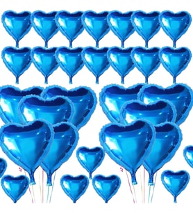 Metalize Mavi Kalp Folyo Balon