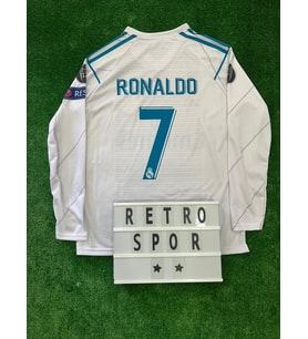Cristiano Ronaldo Real Madrid Uzun Kol 2018 Şampiyonlar Ligi Kiev Özel Tasarım Beyazi Forma