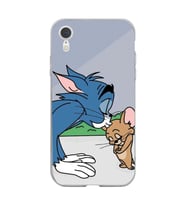 Iphone XR Uyumlu Tom ve Jerry Tasarımlı Şeffaf Telefon Kılıfı