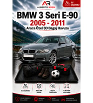 BMW 3 Seri E-90 2005 - 2011 Araca Özel 3D Bagaj Havuzu