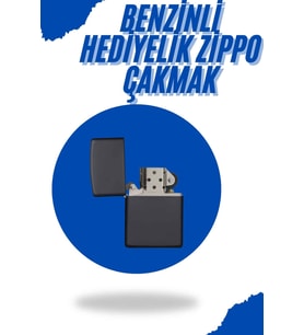 Siyah Kutulu Metal Çakmak Benzinli Hediyelik Eşya