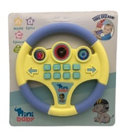 Erdem Oyuncak Nini Baby Direksiyon Eğitici Sesli Müzikli 21*21 cm 8 Tuşlu Oyuncak Direksiyon (Sarı)