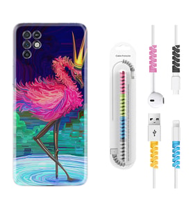 INFINIX Note 11 Pro Note 10 Hot 9 Play Kılıf Kablo Koruma Spiral Silikon Queen Flamingo 1748