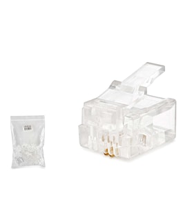 RJ11 Konnektör 2 Pın Telefon 100 Lü Paket Şeffaf HDX5018