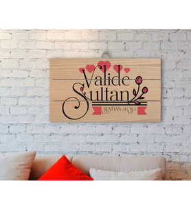 BK Gift Kişiye Özel Valide Sultan Tasarımlı Otantik Ahşap Palet Tablo-2