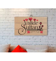 BK Gift Kişiye Özel Valide Sultan Tasarımlı Otantik Ahşap Palet Tablo-2