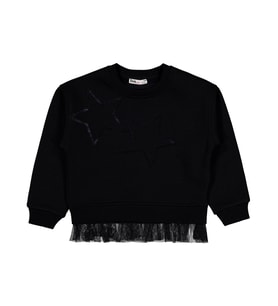 Civil Girls Yıldız Baskılı 6-9 Yaş Sweatshirt - Siyah