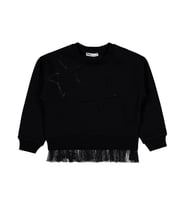 Civil Girls Yıldız Baskılı 6-9 Yaş Sweatshirt - Siyah