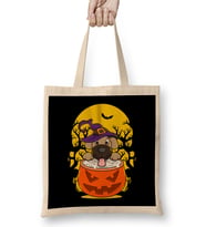 Halloween Puppy Wizard Cute Dog Obsessed Bez Çanta Uzun Saplı