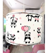Panda Kumaş Kaplama Çocuk Odası Genç Ve Bebek Odası Avize Aydınlatma Sarkıt (Y.Beyaz)