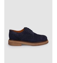 %100 Hakiki Deri Lacivert Süet Bağcıklı Erkek Günlük Ayakkabı
