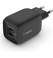 Belkin 65W Dual Usb Type C Duvar Şarj Cihazı, Gan Teknolojisi Ile Hızlı Şarj Güç Dağıtımı 3.0, Usb C (Çok Renkli)