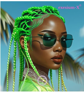 X-Pression Afrika Örgüsü ve Rasta İçin Sentetik saç  165GR-GREEN2-1