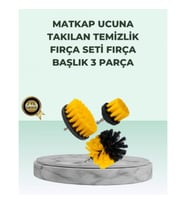 Mey İthalat® Matkap Uyumlu Temizlik Fırçası Seti 3’lü Çok Amaçlı