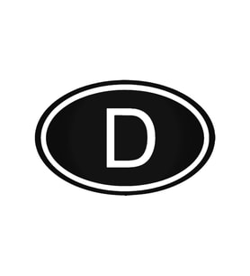 Germany D Deutschland Country Oval Oto Sticker 20 Cm