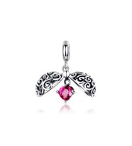 Yuvarlak Kafes İçinde Kalp Sallantılı Charm