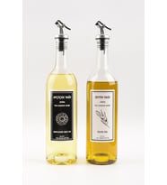 Lexroo 2'li 750 Ml Akıtmaz Şeffaf Zeytinyağı Sıvıyağ Şişesi Cam Yağdanlık Akıtıcılı Yağlık 750ml