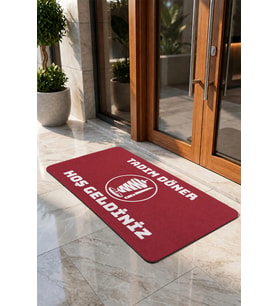 Valerine Life Kapı Önü Paspası 50x90cm Dijital Baskı Kaymaz Kişiye Firmaya Özel Dönerci